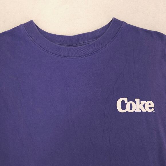 Coca Cola Coke Short Sleeve Pullover Casual Graphic T-Shirt Mens Size M Purple - Picture 1 of 9
